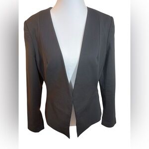 Mario Serrani Italy Black Open Front Blazer Women’s Size 4 Tailored Jacket